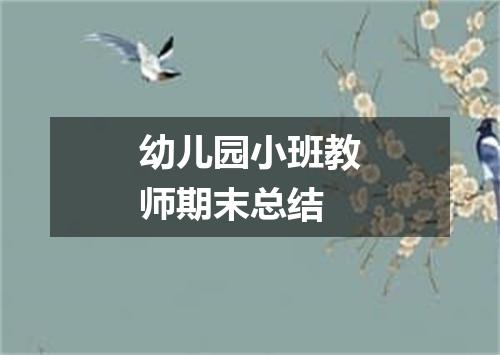幼儿园小班教师期末总结