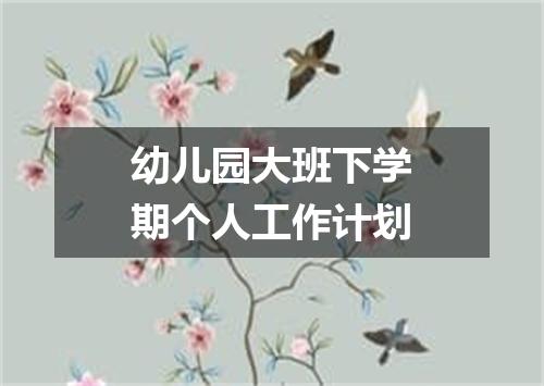 幼儿园大班下学期个人工作计划