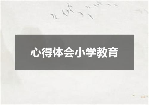 心得体会小学教育