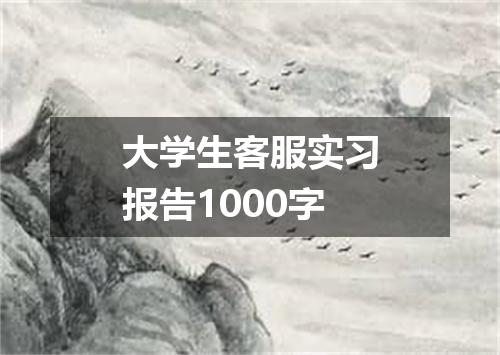 大学生客服实习报告1000字