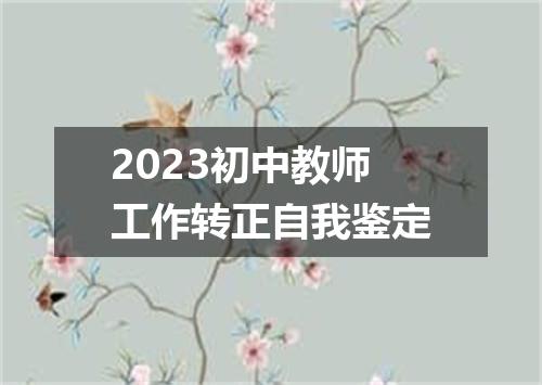 2023初中教师工作转正自我鉴定
