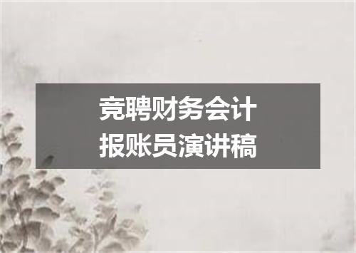 竞聘财务会计报账员演讲稿