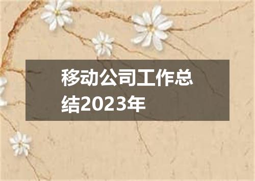 移动公司工作总结2023年
