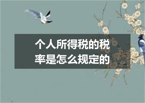 个人所得税的税率是怎么规定的