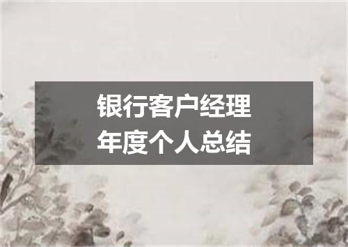 银行客户经理年度个人总结