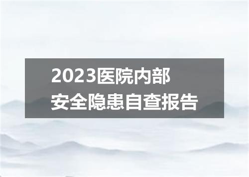 2023医院内部安全隐患自查报告
