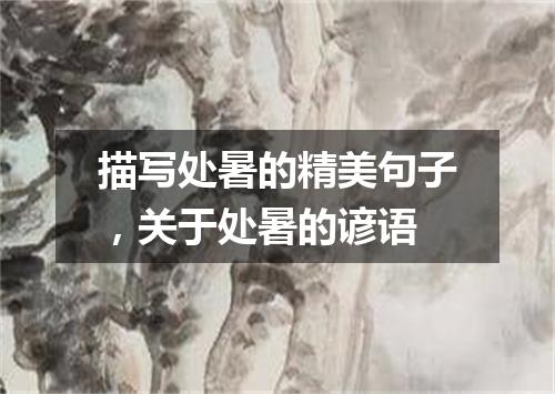 描写处暑的精美句子，关于处暑的谚语