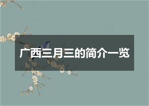 广西三月三的简介一览