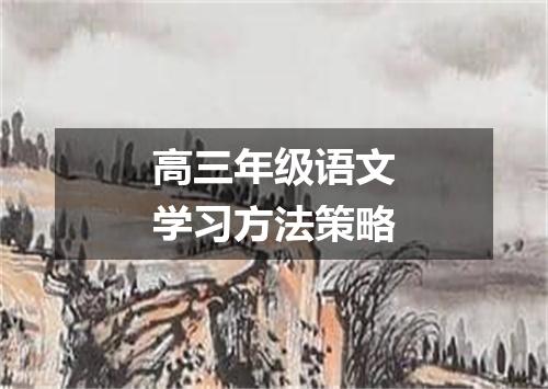 高三年级语文学习方法策略