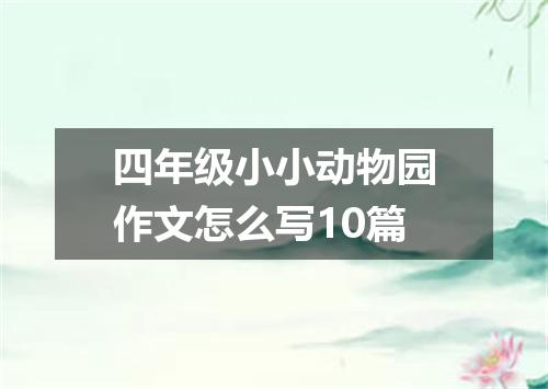 四年级小小动物园作文怎么写10篇