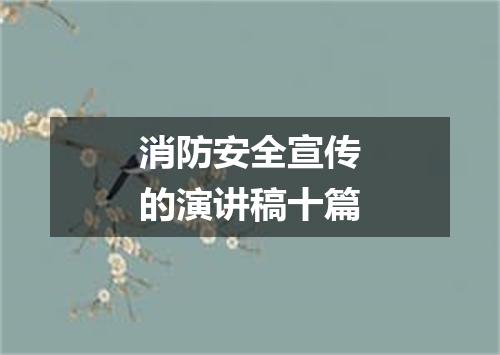 消防安全宣传的演讲稿十篇