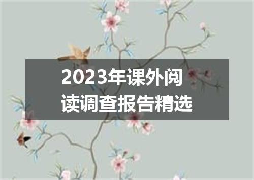 2023年课外阅读调查报告精选