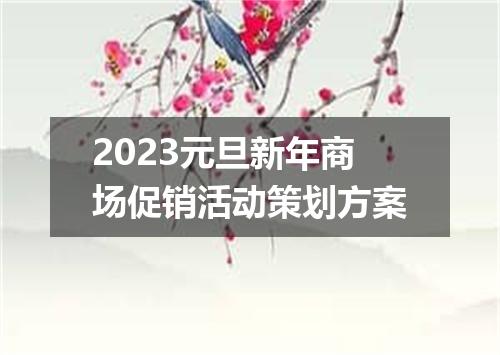 2023元旦新年商场促销活动策划方案