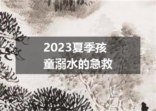 2023夏季孩童溺水的急救