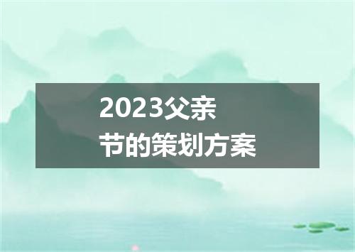 2023父亲节的策划方案