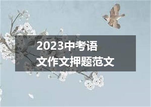 2023中考语文作文押题范文