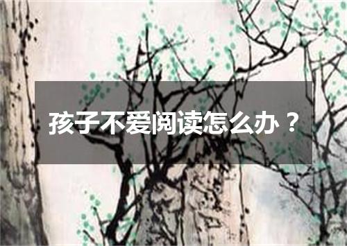 孩子不爱阅读怎么办？