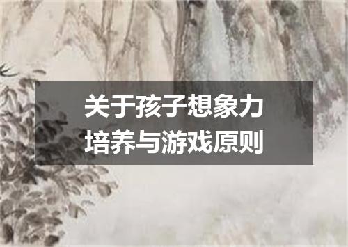 关于孩子想象力培养与游戏原则