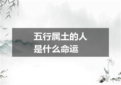 五行属土的人是什么命运