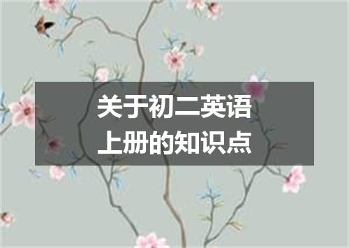 关于初二英语上册的知识点