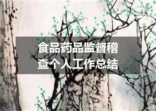 食品药品监督稽查个人工作总结