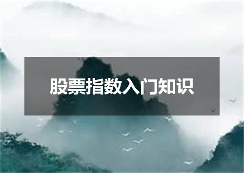 股票指数入门知识