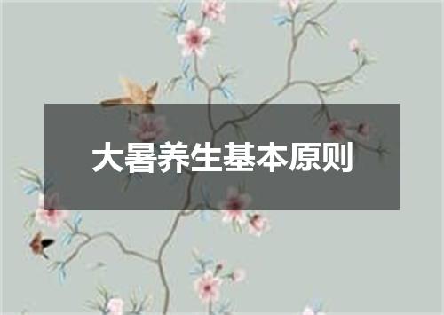 大暑养生基本原则