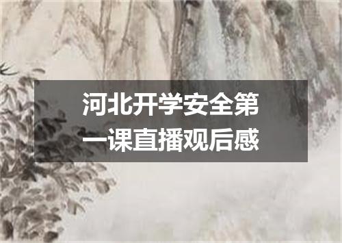 河北开学安全第一课直播观后感