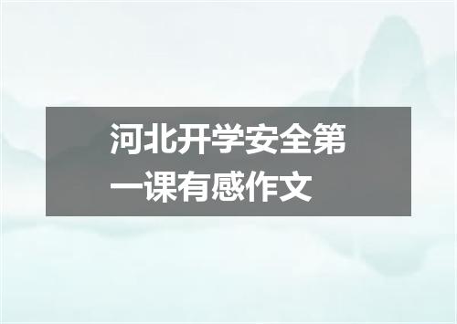 河北开学安全第一课有感作文