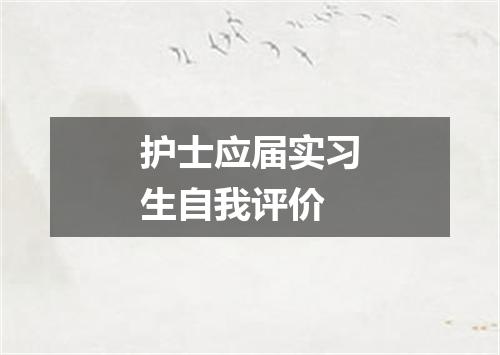 护士应届实习生自我评价