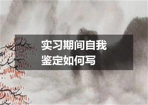 实习期间自我鉴定如何写
