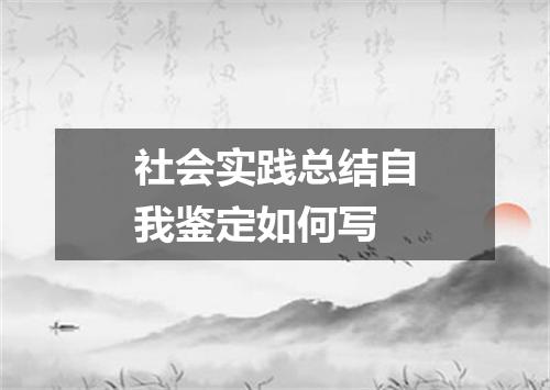 社会实践总结自我鉴定如何写