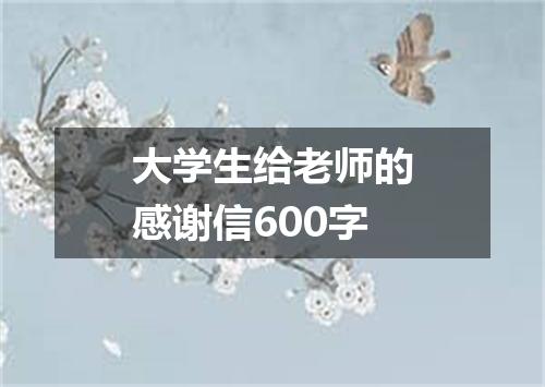 大学生给老师的感谢信600字