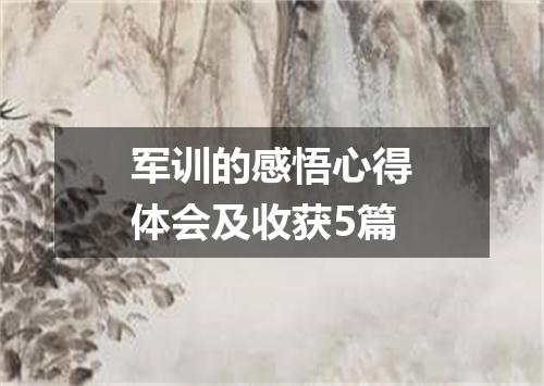 军训的感悟心得体会及收获5篇