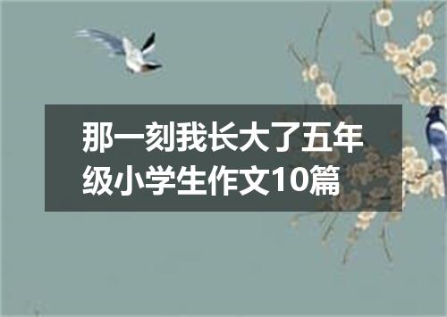 那一刻我长大了五年级小学生作文10篇