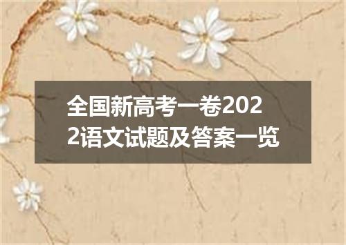 全国新高考一卷2022语文试题及答案一览