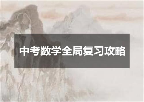 中考数学全局复习攻略