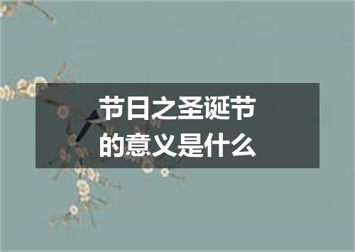 节日之圣诞节的意义是什么