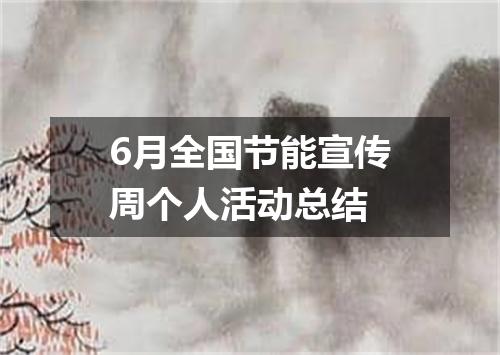 6月全国节能宣传周个人活动总结