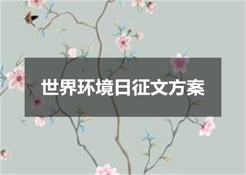 世界环境日征文方案