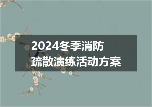 2024冬季消防疏散演练活动方案