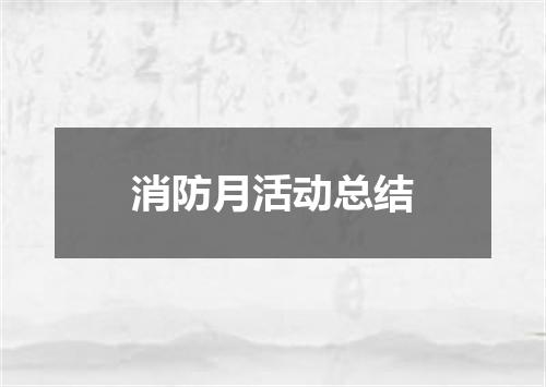 消防月活动总结