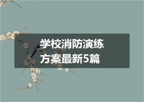学校消防演练方案最新5篇