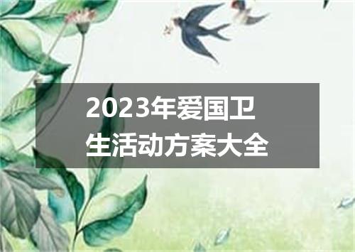 2023年爱国卫生活动方案大全