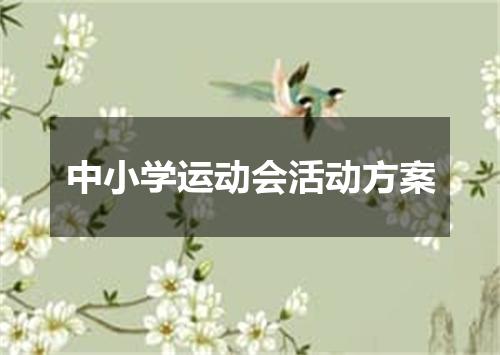 中小学运动会活动方案