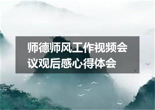 师德师风工作视频会议观后感心得体会