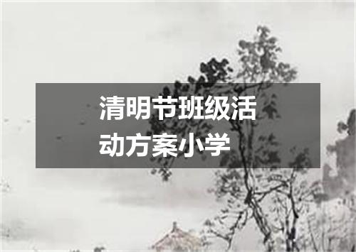 清明节班级活动方案小学