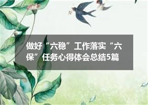 做好“六稳”工作落实“六保”任务心得体会总结5篇