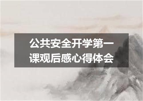公共安全开学第一课观后感心得体会