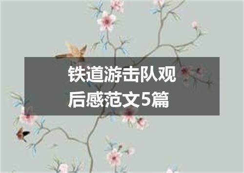 铁道游击队观后感范文5篇